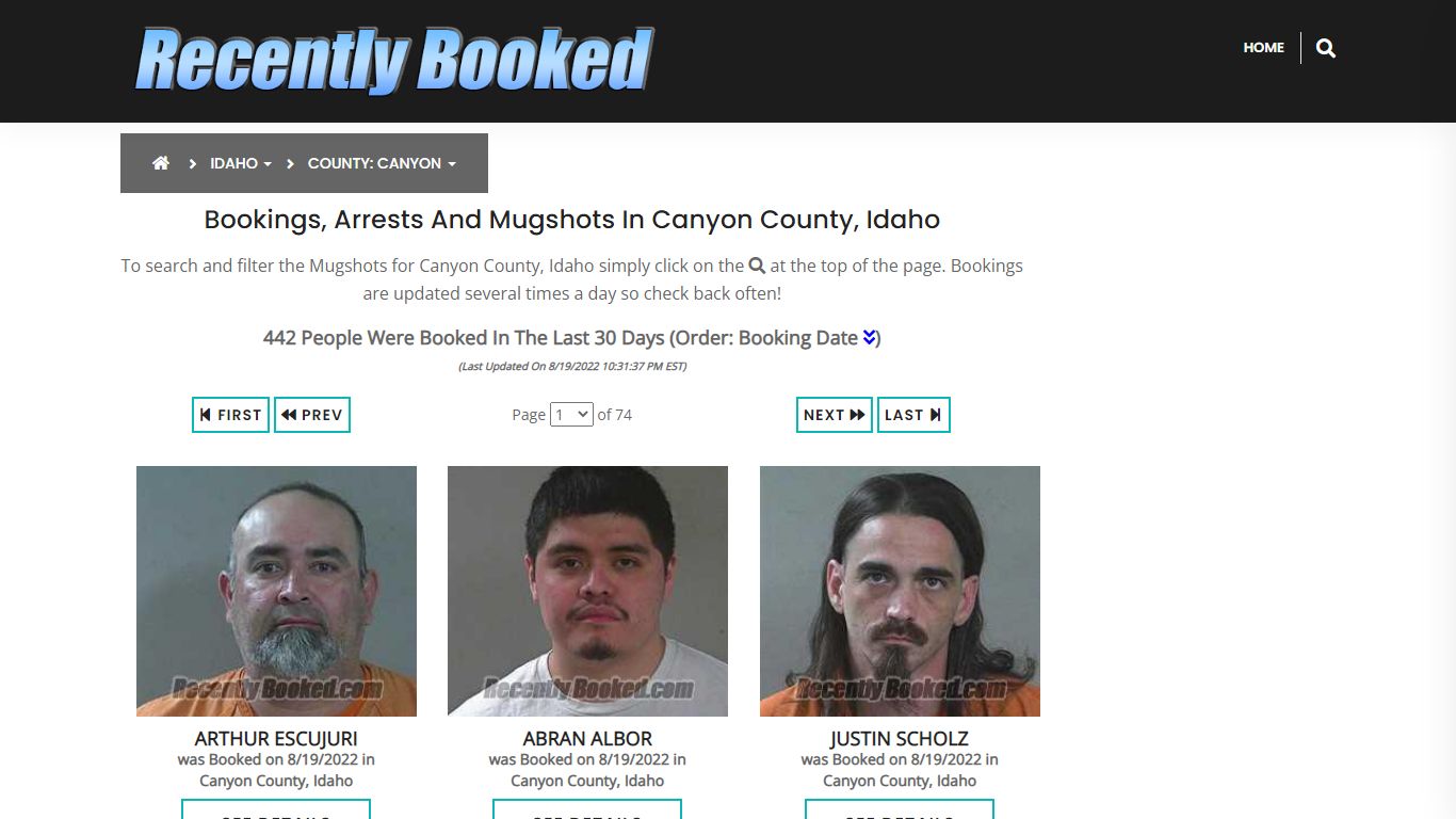 Recent bookings, Arrests, Mugshots in Canyon County, Idaho